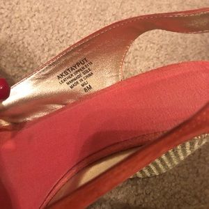 Anne Klein Shoes - Orange w gold studs espadrille wedge Anne Klein Shoes - Orange w gold studs espadrille wedge